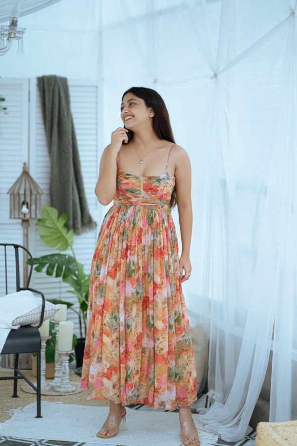 Golden Hour Charm Strappy Maxi Dress