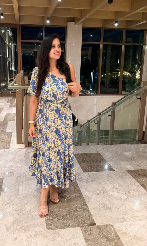 One Shoulder Floral Dress